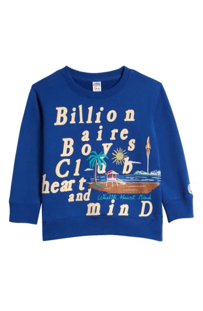 Billionaire Boys Club Kids' Embroidered Graphic Sweatshirt In Monaco Blue