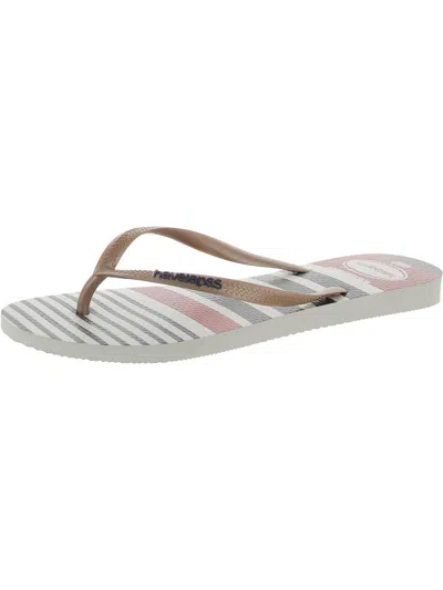 Havaianas Alpargatae Womens Flat Slip On Flip-flops In Multi