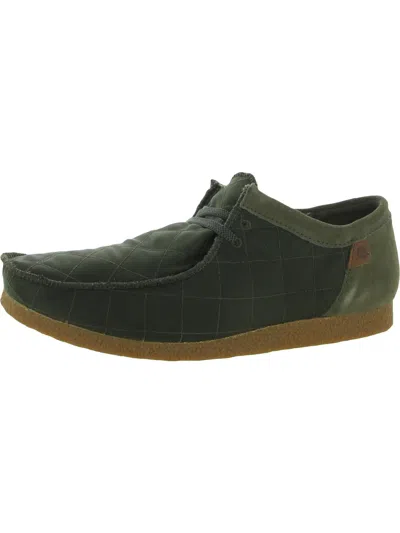 Clarks Shacre Ii Step Mens Quilted Lace-up Moccasins In Green