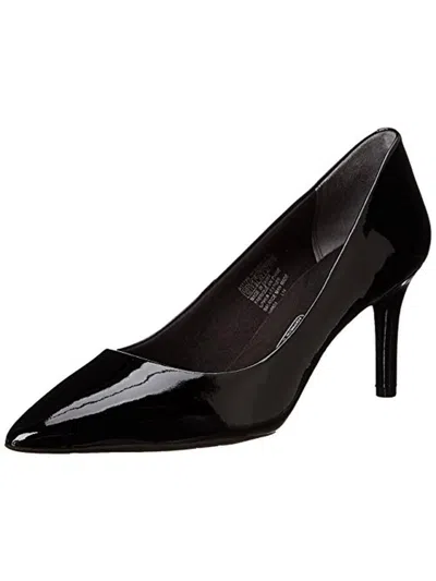 Rockport Total Motion Womens Patent Leather Pointed Toe Pumps In Black
