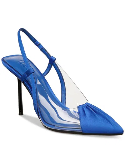 Inc Womens Satin Pointed Toe Slingback Heels In Blue