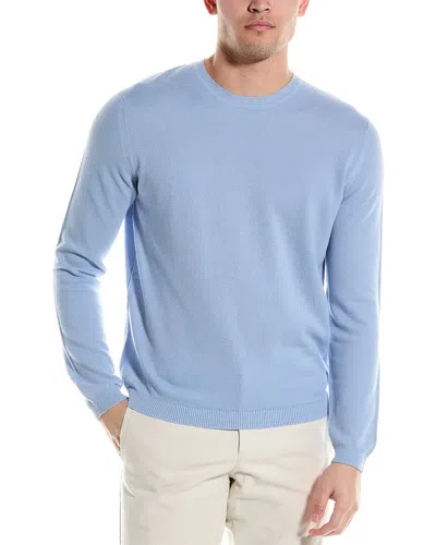 Robert Talbott Holden Cashmere-blend Crewneck Sweater In Blue