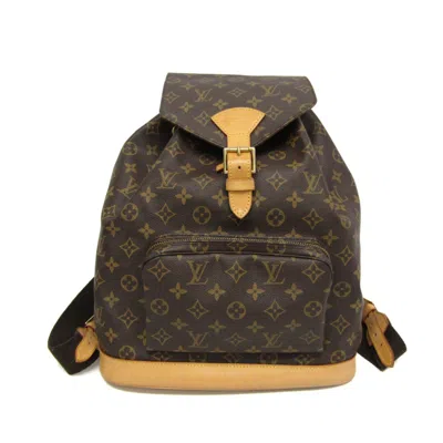 Pre-owned Louis Vuitton Montsouris Canvas Backpack Bag () In Brown