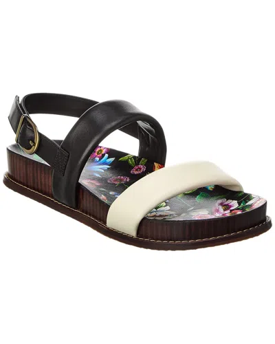 Johnny Was Double Band Leather Sandal In Black