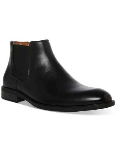Madden Maxxin Mens Round Toe Faux Leather Chelsea Boots In Black