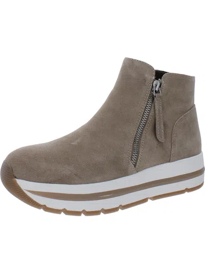 Steve Madden Glided Womens Leather Flatform Ankle Boots In Grey