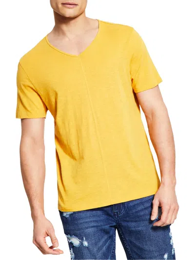 Inc Mens V-neck Short Sleeve T-shirt In Gold