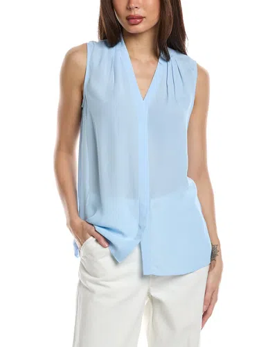 Brooks Brothers Crepe Blouse In Blue