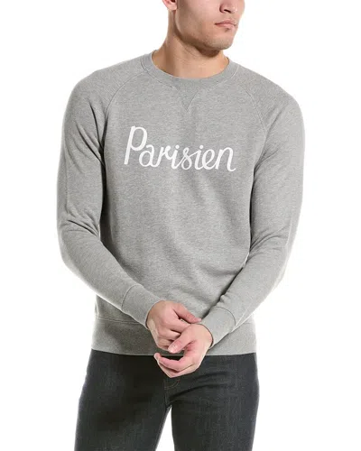 Maison Kitsuné Fox Patch Crewneck Sweatshirt In Grey