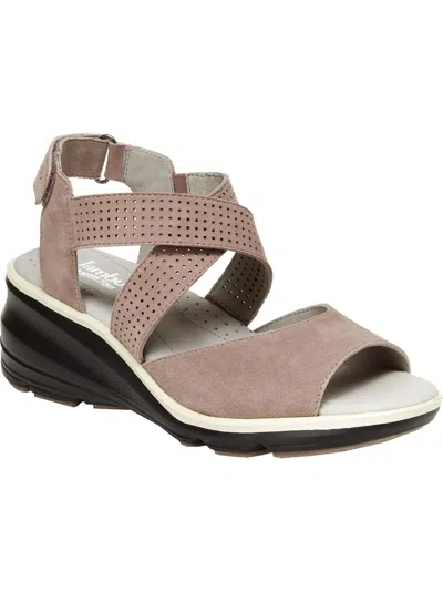 Jambu Lilly Womens Suede Strappy Dress Sandals In Grey