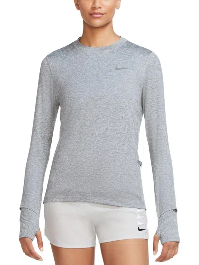 Nike Womens Crewneck Running Shirts & Tops In Grey