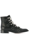 Givenchy Elegant Studded Leather Ankle Boots In Black