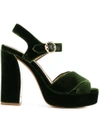 TORY BURCH platform heeled sandals,VELVET100%