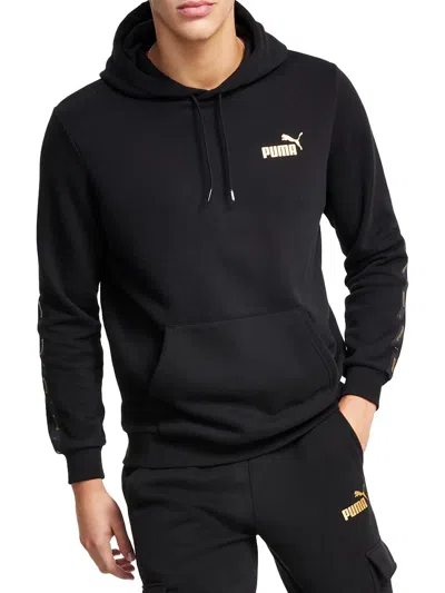 Puma Mens Cotton Logo Hoodie In Black