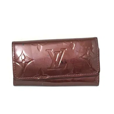 Pre-owned Louis Vuitton Porte Clés Patent Leather Wallet () In White