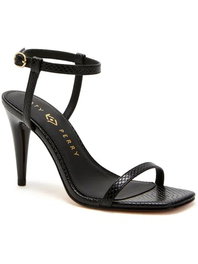 Katy Perry Womens Faux Leather Ankle Strap Slingback Sandals In Black