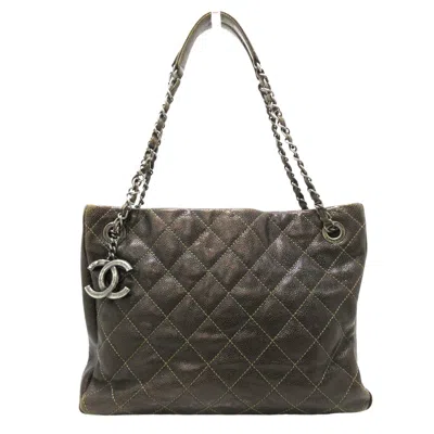 Pre-owned Chanel Wild Stitch Leather Shoulder Bag () In Brown