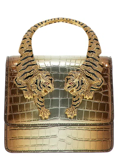 Roberto Cavalli Roar Medium Handbag In Beige