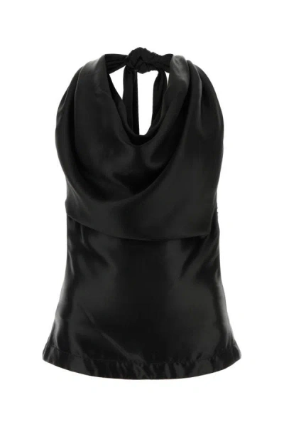 Bottega Veneta Fluid Draped Top In Black