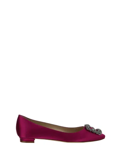 Manolo Blahnik Hangisi Flat Ballerinas In Dpnk