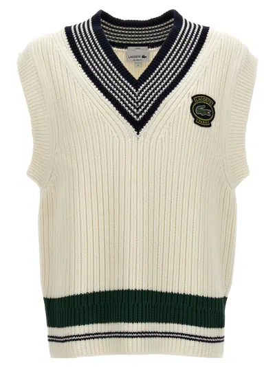 Lacoste Logo Embroidery Waistcoat In Multicolor