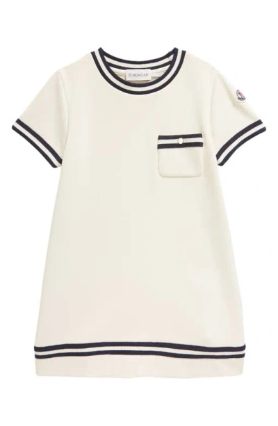 Moncler Kids' Stripe Trim Shift Dress In White