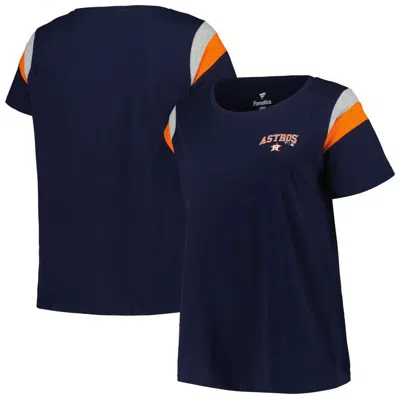 Profile Navy Houston Astros Plus Size Scoop Neck T-shirt