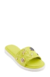 Karl Lagerfeld Carenza Flat Slide Sandals In Chartreuse