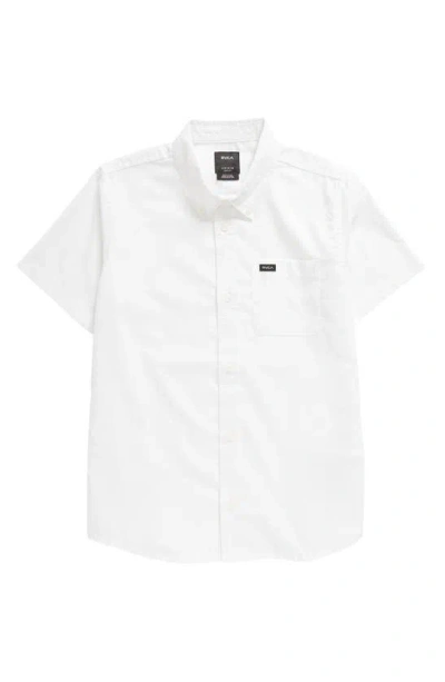 Rvca Kids' That'll Do Short Sleeve Button-down Shirt In White