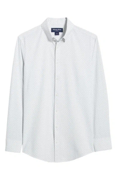 Mizzen + Main Leeward Geo Print Performance Button-up Shirt In White Medallion