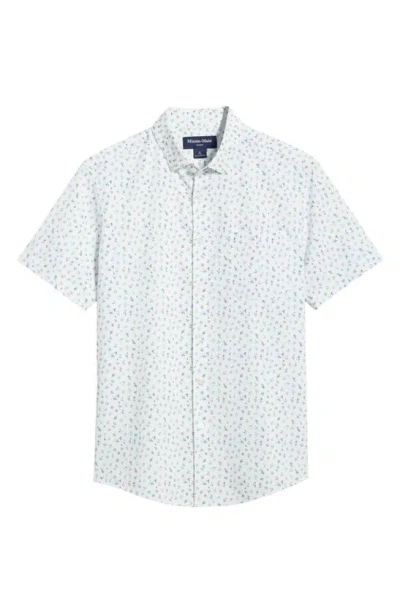 Mizzen + Main Leeward Trim Fit No-tuck Performance Button-up Shirt In White Floral