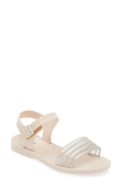 Mini Melissa Kids' Mar Wave Sandal In Beige/ Glitter Beige