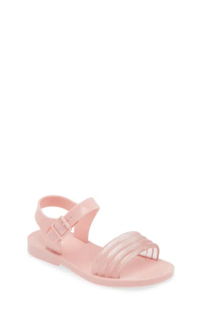 Mini Melissa Kids' Mar Wave Sandal In Pink/ Glitter Pink