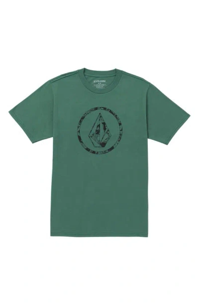Volcom Men's Circle Stone Short Sleeve T-shirt In Fir Green