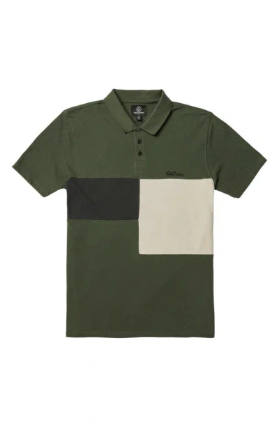 Volcom Men's Stoney Baloney Short Sleeve Polo Shirt In Squadron Green