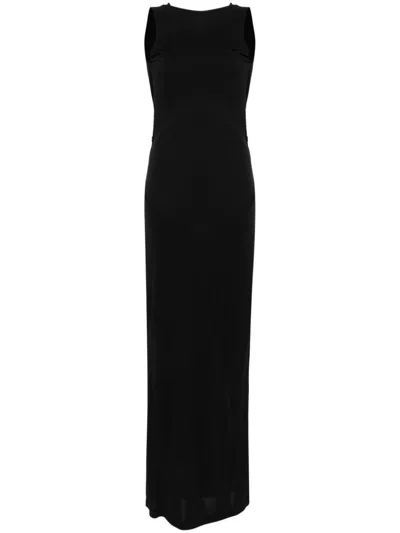 Calvin Klein Cowl-back Maxi Dress In Black