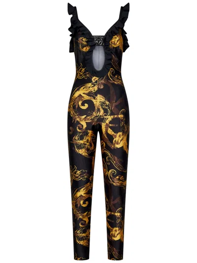 Versace Jeans Couture Watercolor Couture Jumpsuit In Nero