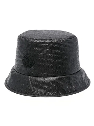 Moncler Logo-print Padded Bucket Hat In Black