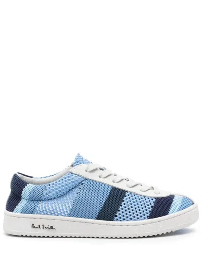 Paul Smith Striped Sneakers In Blue