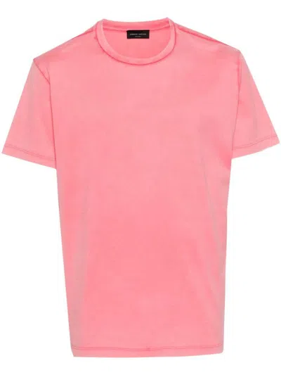 Roberto Collina Mc Crewneck T-shirt Clothing In Pink & Purple