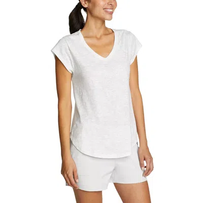 Eddie Bauer Women's Tryout Short-sleeve V-neck T-shirt - Print In White