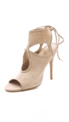 Aquazzura Sexy Thing 105 Suede Sandals In Nude&neutrals