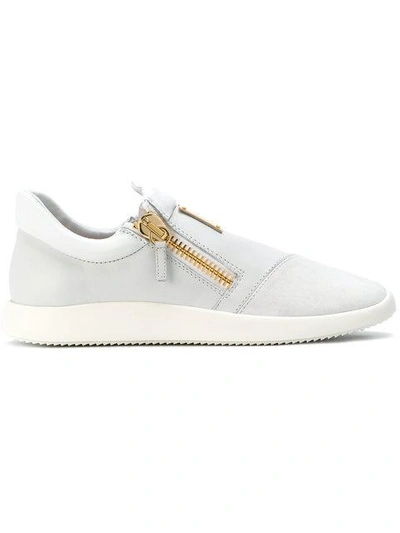 Giuseppe Zanotti Zipped Logo Sneakers In White