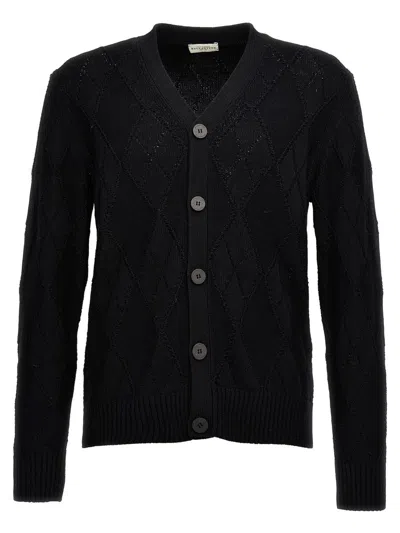 Ballantyne Argyle Cardigan In Black