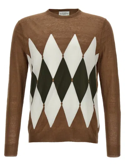 Ballantyne Argyle Sweater In Brown