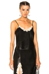 ALEXANDER WANG ALEXANDER WANG STRAIGHT CUT CAMISOLE TOP WITH LACE IN BLACK,1W271190D4