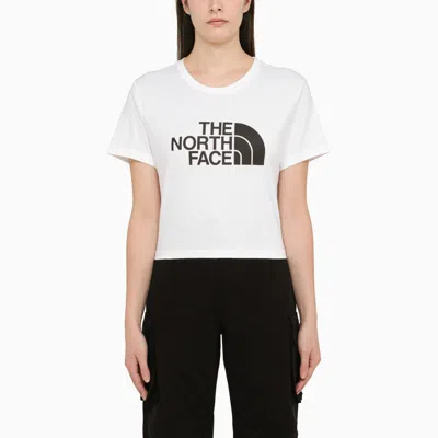The North Face Logo Cotton Jersey Cropped T-shirt In White