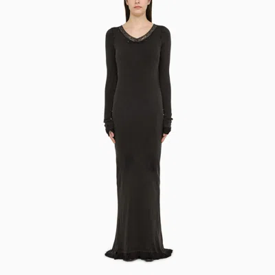 Balenciaga | Black Cotton Maxi Lingerie Dress