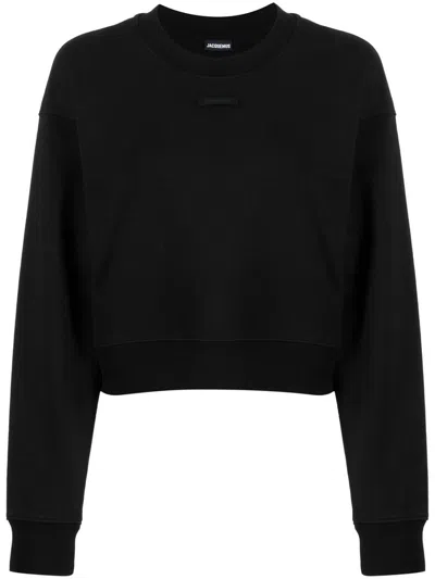 Jacquemus Le Gros Grain Cotton Sweatshirt In Black