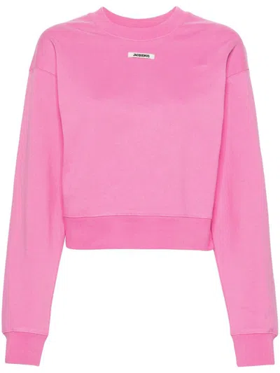 Jacquemus Sweatshirt With Logo Application In Pink & Purple